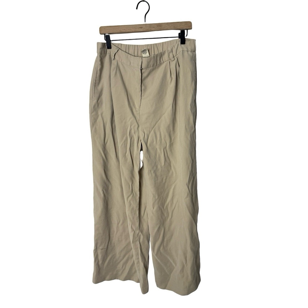 Open Edit wide leg tan size 14 UK pants rayon blend womens